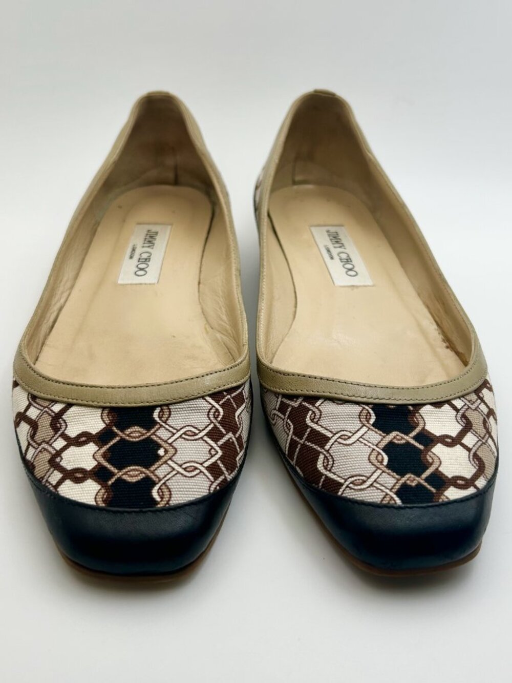 Jimmy Choo Canvas and Leather Ballet Flats
